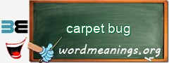 WordMeaning blackboard for carpet bug